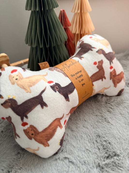 dog bone shape pillow with dachshund dog animal pattern on a soft surface ivdd aid 